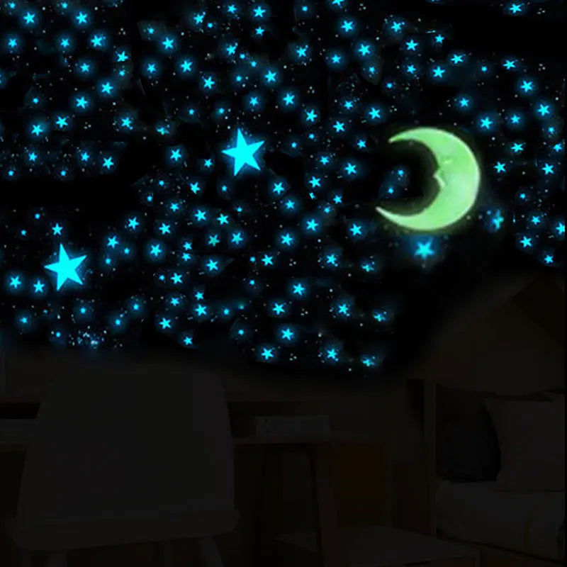 111Pcs Star & Moon Glow-in-the-Dark Wall Stickers – Luminous Decals for Kids Room, Bedroom & Home Decor - Image 4