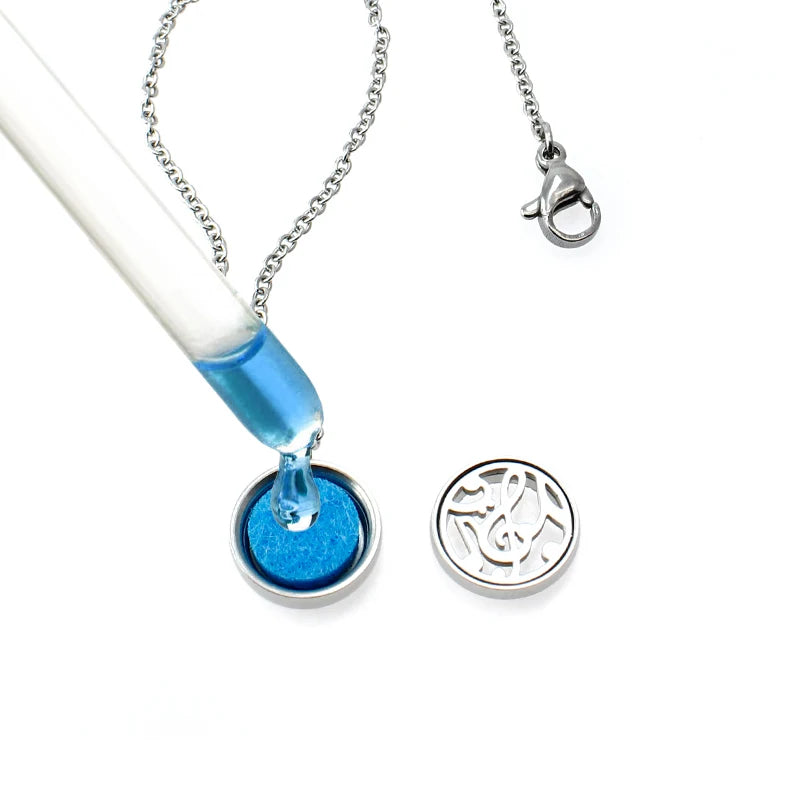 12mm Stainless Steel Aroma Locket Necklace – Essential Oil Diffuser Pendant Jewelry - Image 3