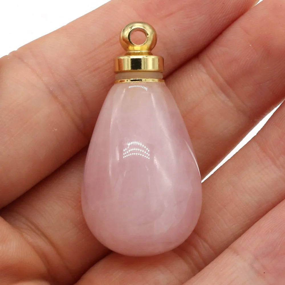 Natural Gemstone Essential Oil Diffuser Pendant – Crystal Agate Perfume Bottle Charms - Image 4