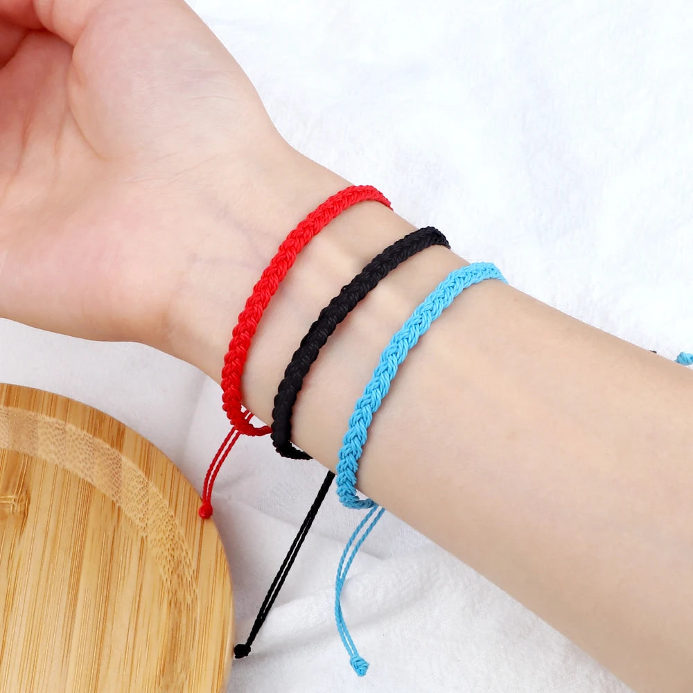Adjustable Waterproof Wax String Bracelet – Handmade Tibetan Buddhist Friendship & Prayer Jewelry - Image 5