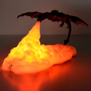 3D Fire & Ice Dragon LED Lamp – Rechargeable Desktop Light for Room Decor & Gifts