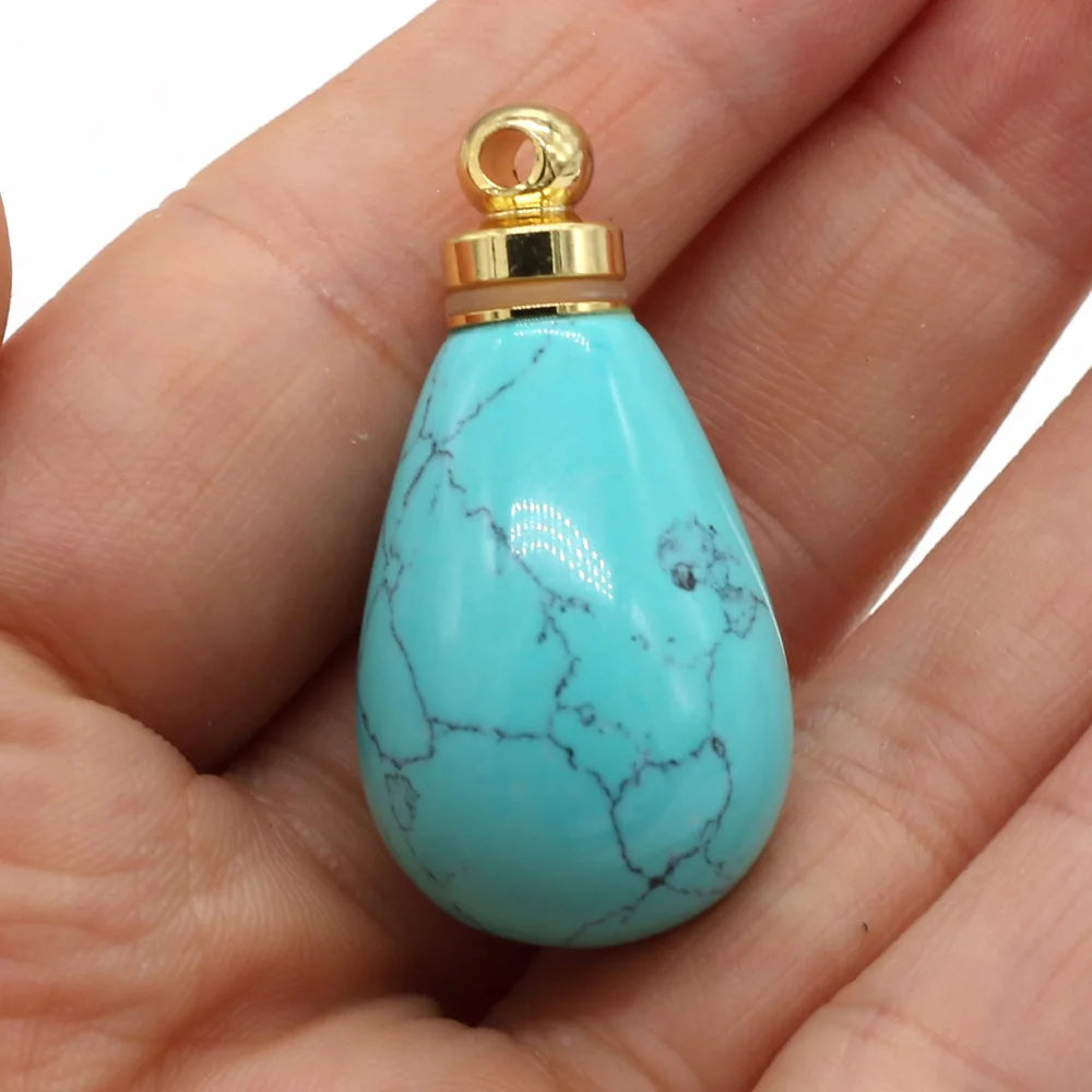 Natural Gemstone Essential Oil Diffuser Pendant – Crystal Agate Perfume Bottle Charms - Image 10