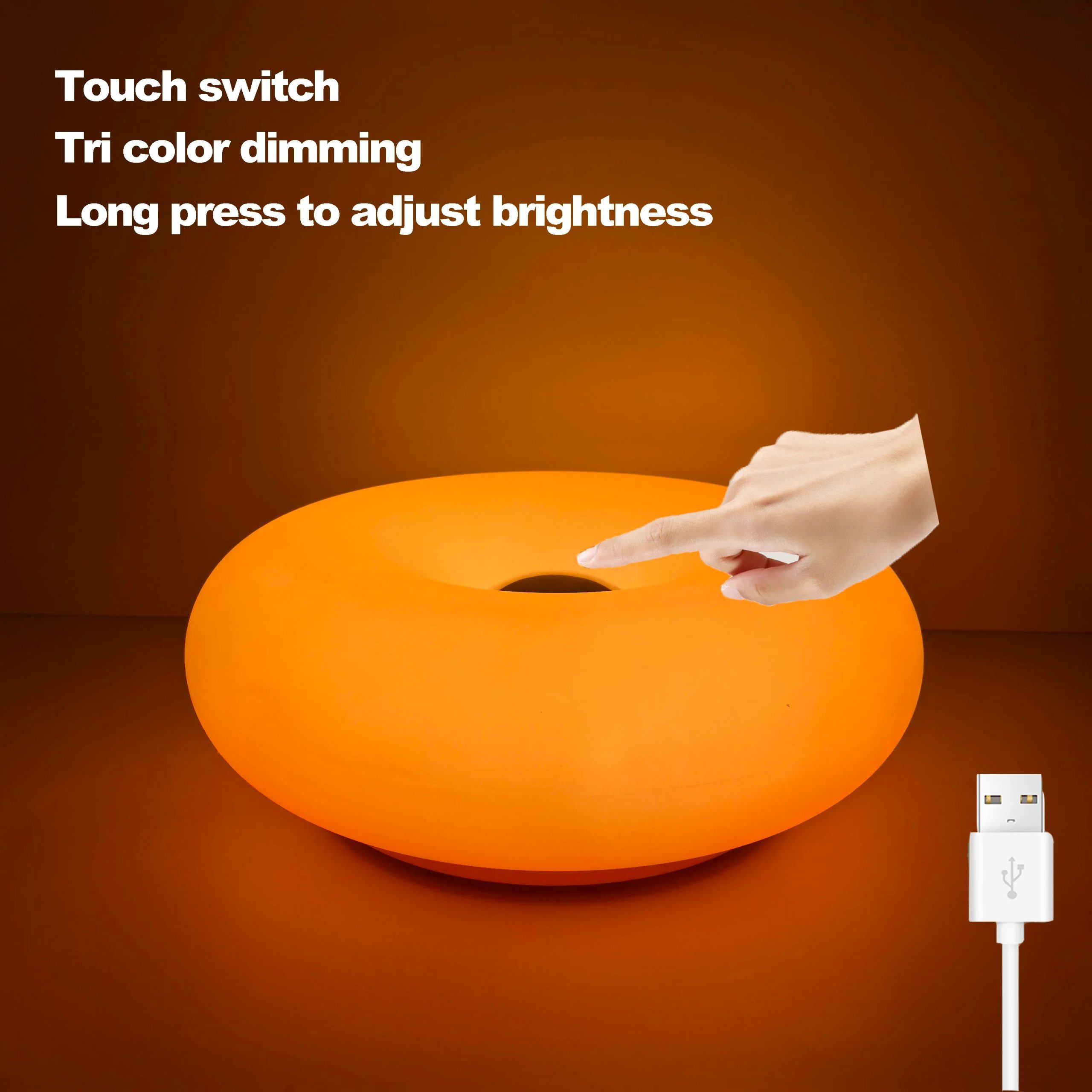 Bauhaus Donut Ambient Light – USB Plug-In Bedside Lamp for Bedroom, Living Room & Dining Room Decor - Image 10