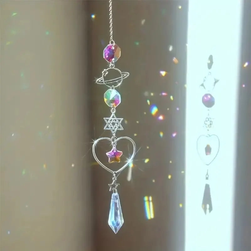 Galaxy Star Moon Crystal Wind Chime Pendant - Image 2