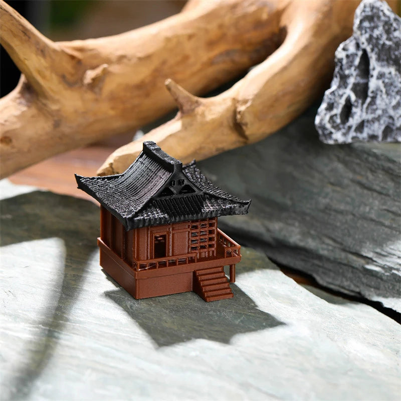 Chinese Classical Architecture Min Pavilion Ornament – Zen Micro Landscape Decor for Fish Tank & Desktop Display - Image 4