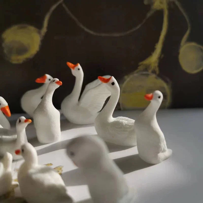 10Pcs Mini White Swan Figurines – Cute Animal Miniatures for Fairy Gardens, Terrariums, Bonsai & DIY Crafts - Image 5