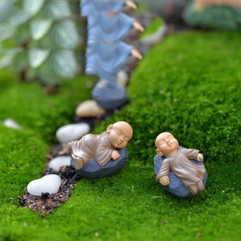 4-Piece Kawaii Chinese Buddhist Monks Figurine Set - Image 3