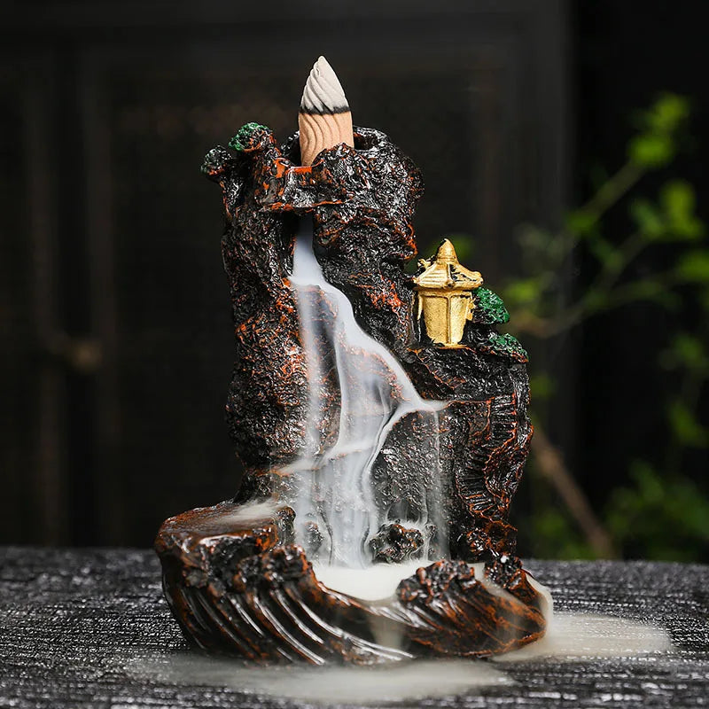 High Mountain Flowing Water Reflux Incense Burner – Bergamot Dragon Indoor Aroma Diffuser & Decorative Craft - Image 2