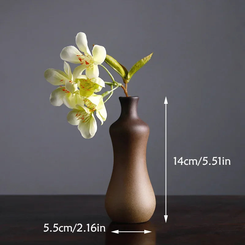 Chinese Retro Zen Ceramic Vase – Small Tabletop Flower Holder for Hydroponic & Minimalist Decor - Image 16