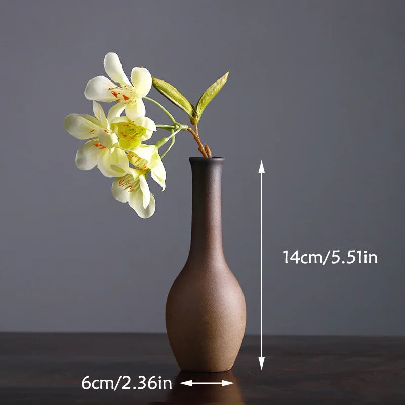 Chinese Retro Zen Ceramic Vase – Small Tabletop Flower Holder for Hydroponic & Minimalist Decor - Image 7