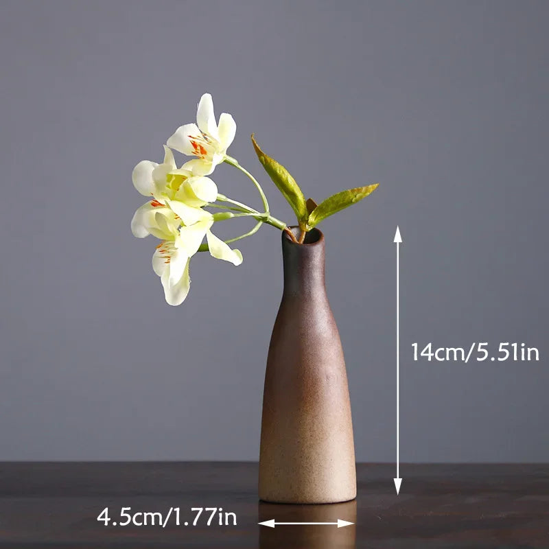 Chinese Retro Zen Ceramic Vase – Small Tabletop Flower Holder for Hydroponic & Minimalist Decor - Image 9