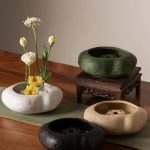 Creative Lotus Seedpod Ceramic Vase for Zen Tea Table