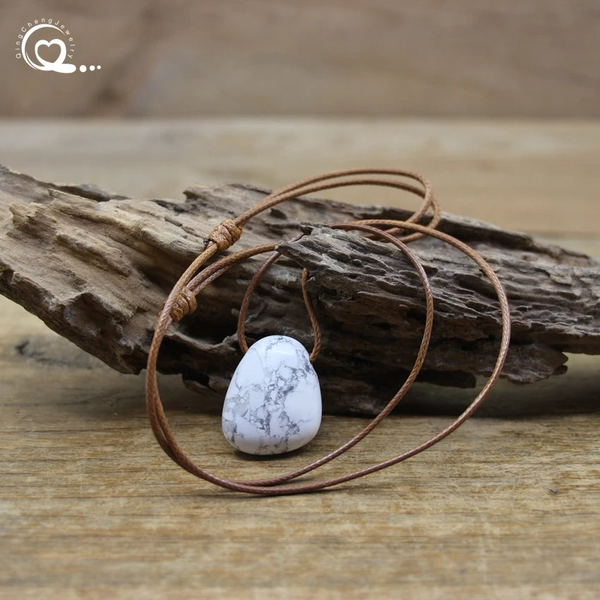 Natural Stone Nugget Pendant Necklace – Healing Crystal Charm Jewelry (Lapis, Amethyst, Tiger Eye, Rose Quartz & More) - Image 7