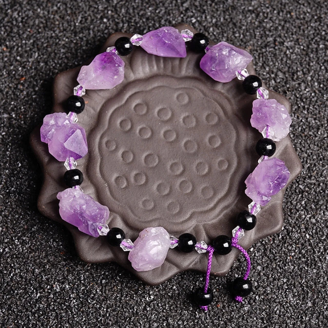 Natural Amethyst Quartz Beaded Bracelet – Wellness & Yoga Jewelry for Women - Image 7