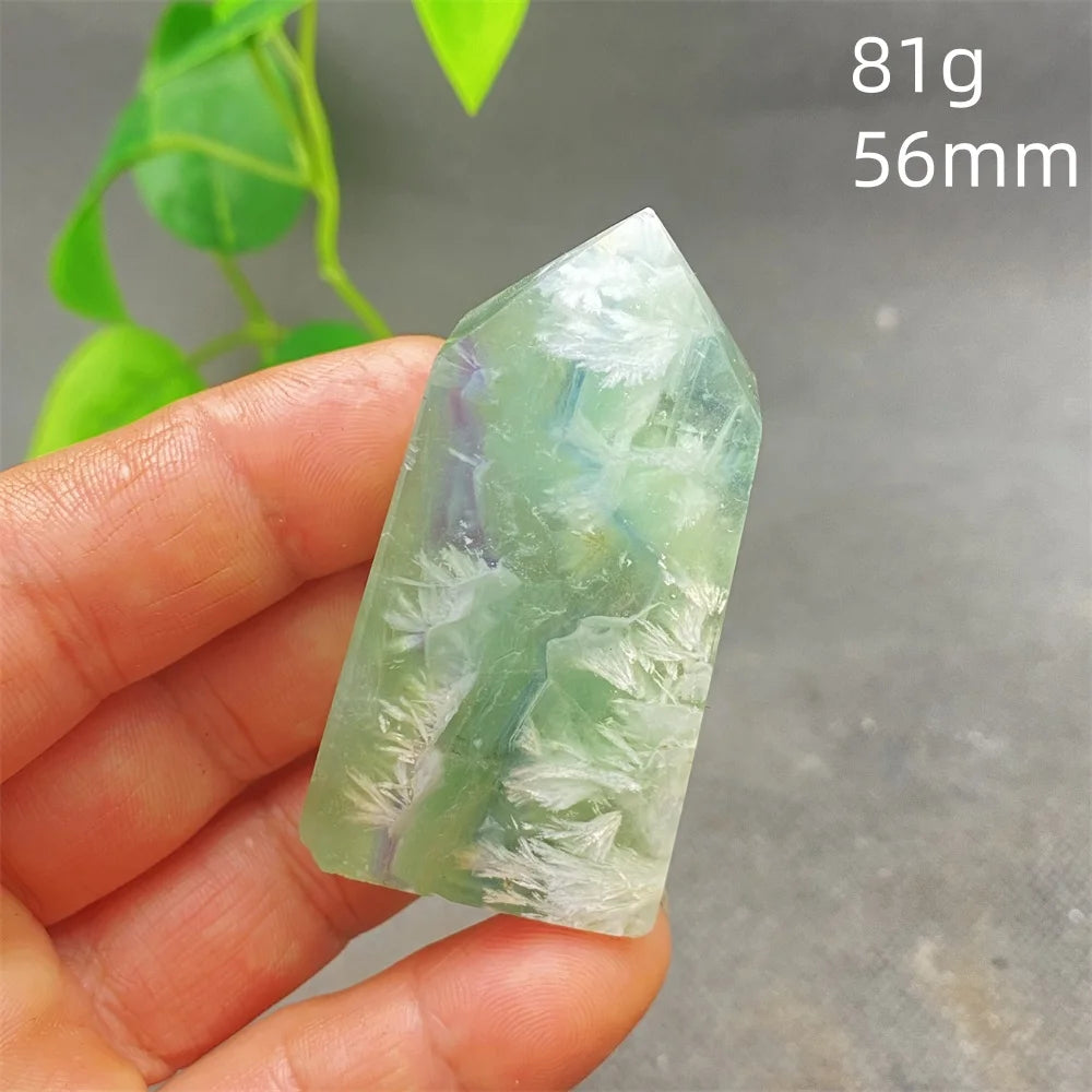 Natural Feather Colored Fluorite Crystal Tower - Image 8