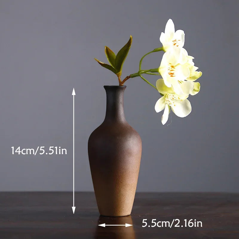 Chinese Retro Zen Ceramic Vase – Small Tabletop Flower Holder for Hydroponic & Minimalist Decor - Image 11