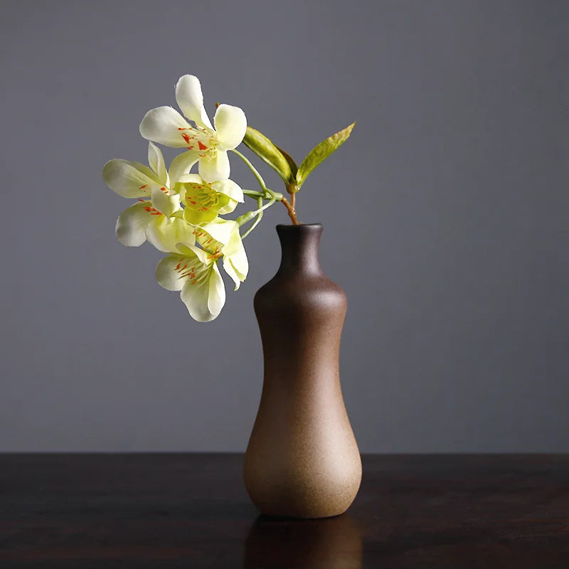 Chinese Retro Zen Ceramic Vase – Small Tabletop Flower Holder for Hydroponic & Minimalist Decor - Image 2