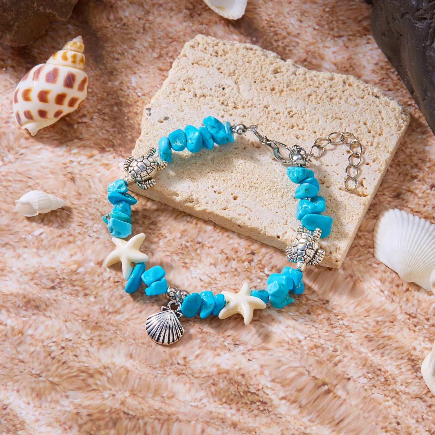 Bohemia Sea Turtle & Ocean Charm Bracelet – Adjustable Beach Jewelry for Women - Image 11