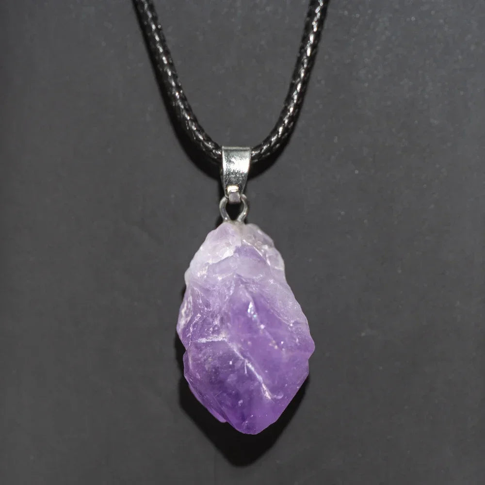 1PC Natural Amethyst Rough Stone Pendant – Energy Healing Crystal Necklace for Women - Image 7