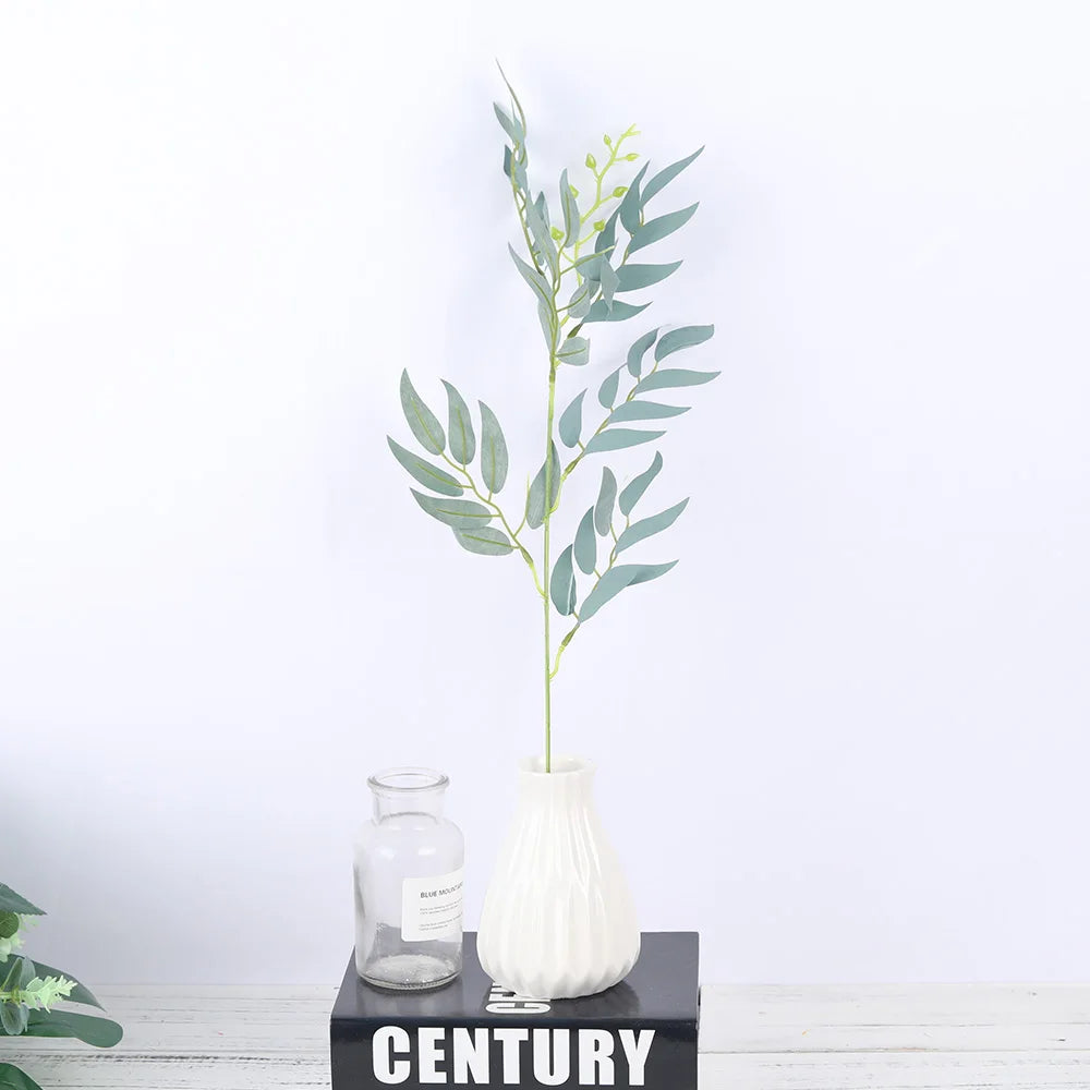 5pcs Green Artificial Willow Leaf Bouquets – Silk Fake Plants for Home, Garden & Event Decor - Image 6