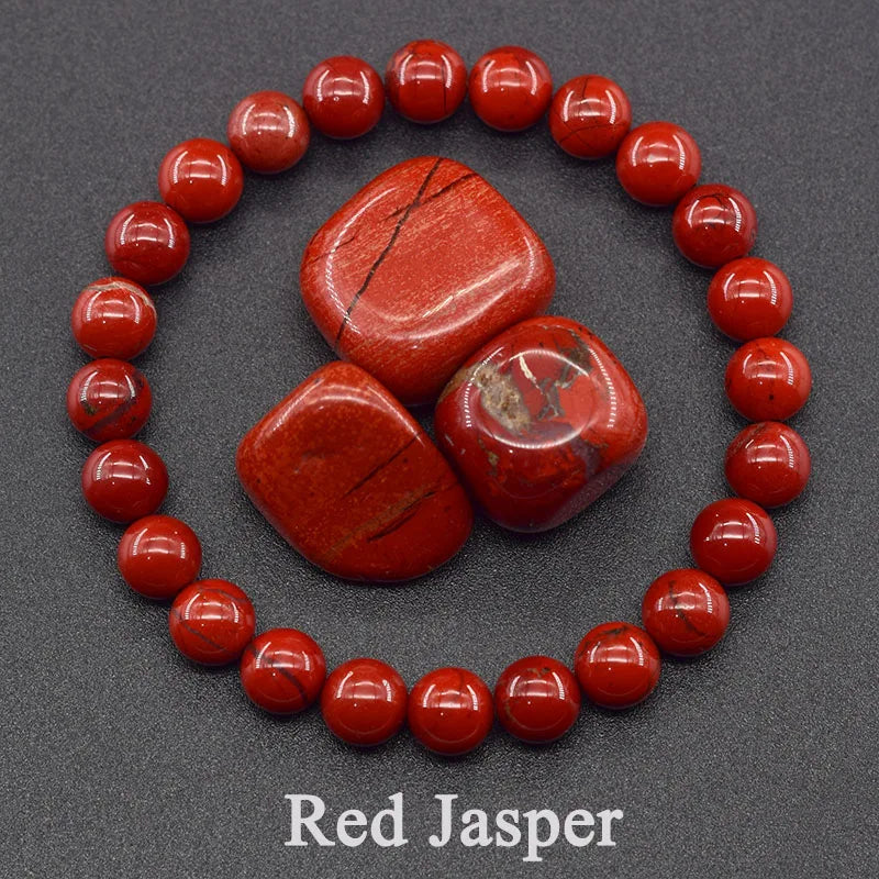 Natural Red Stripe Agate & Carnelian Bead Bracelet – Healing Crystal Jewelry for Men & Women - Image 38