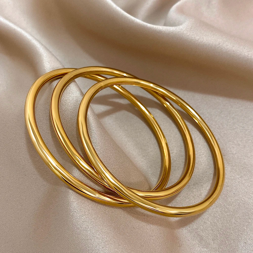 3PCS/Set Fashion Chic Twist Cuff Bracelets – Waterproof Stainless Steel Stackable Bangles for Women & Men - Image 6