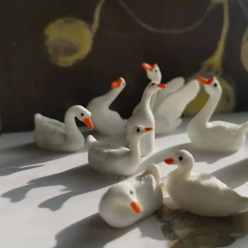 10Pcs Mini White Swan Figurines – Cute Animal Miniatures for Fairy Gardens, Terrariums, Bonsai & DIY Crafts - Image 6