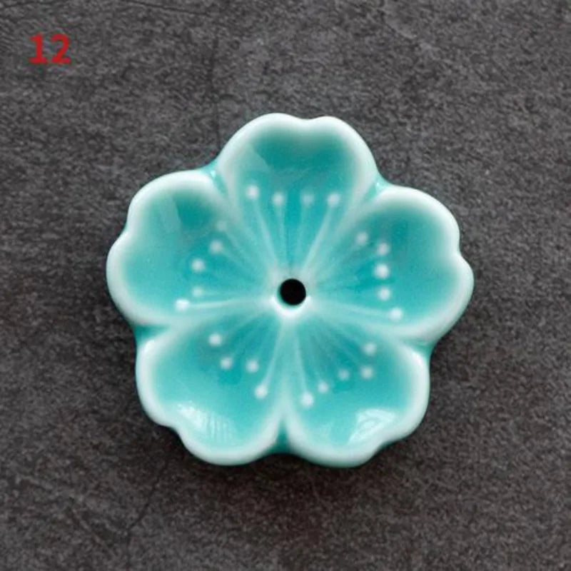 Ceramic Cherry Blossom Incense Burner – Elegant Stick Holder for Home, Office & Teahouse Decor - Image 10