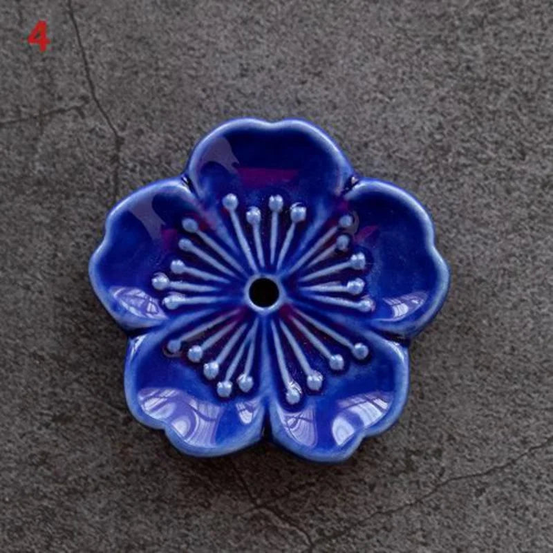 Ceramic Cherry Blossom Incense Burner – Elegant Stick Holder for Home, Office & Teahouse Decor - Image 11