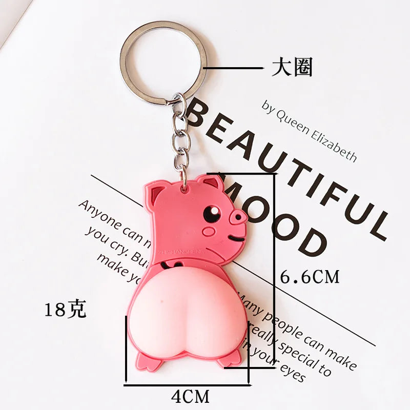 Honey Peach Cartoon Fidget Toy Keychain - Image 2