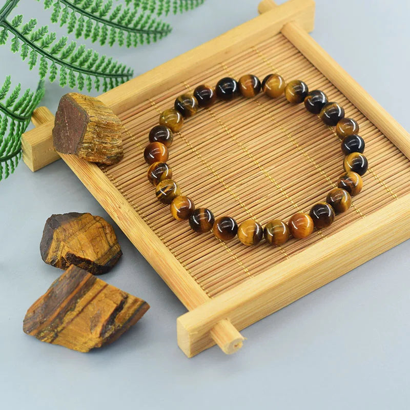 5A Natural Tiger Eye Bead Bracelet – Soul Healing & Protection Crystal Jewelry for Men & Women - Image 2