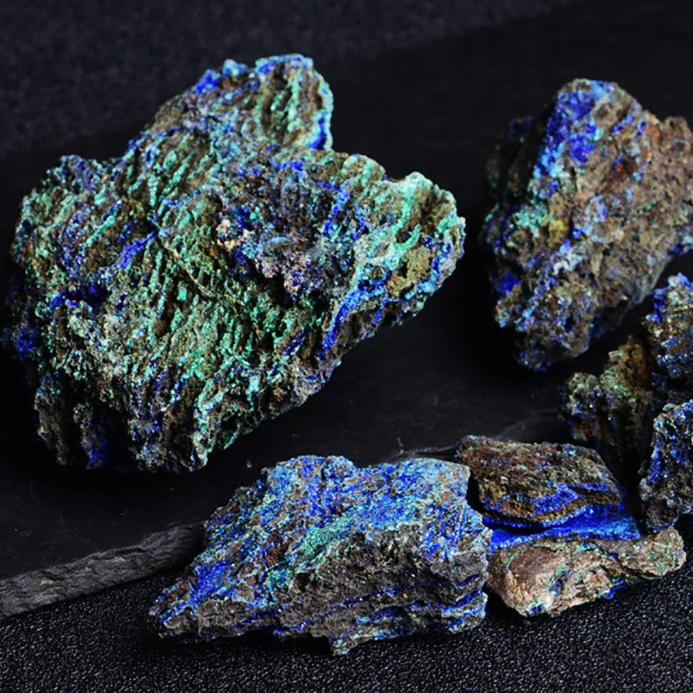 Natural Azurite Malachite Symbiotic Stone – Geode Crystal Specimen for Reiki Healing & Decorative Collectibles - Image 4