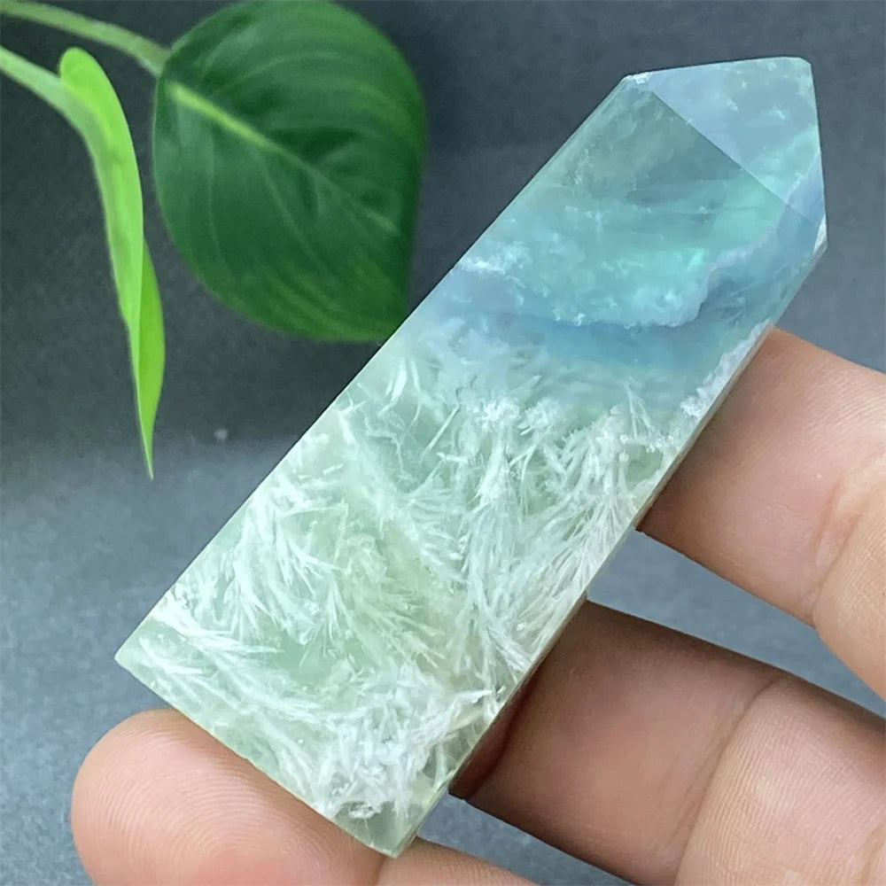 Natural Feather Colored Fluorite Crystal Tower - Image 4