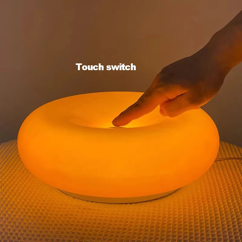 Bauhaus Donut Ambient Light – USB Plug-In Bedside Lamp for Bedroom, Living Room & Dining Room Decor