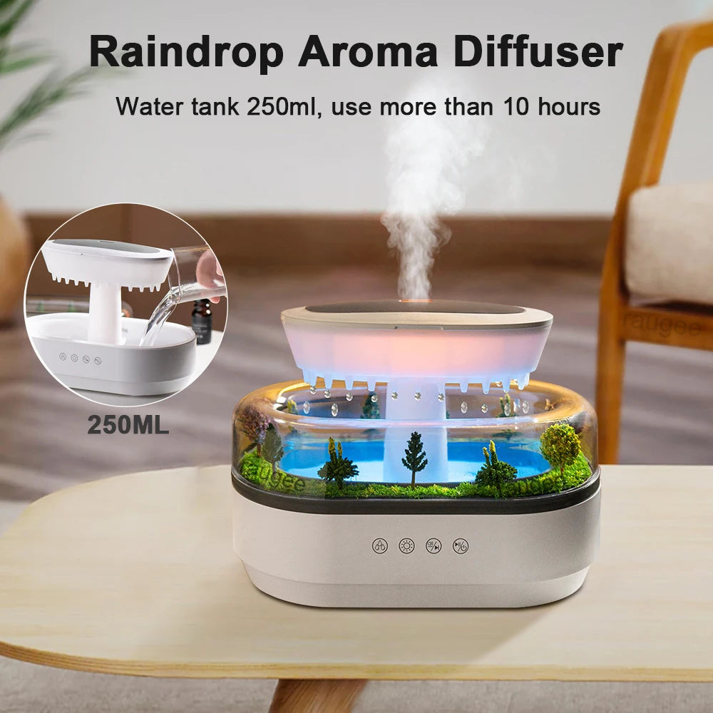 Aroma Raindrop Air Humidifier with White Noise and Colorful Light - Image 2